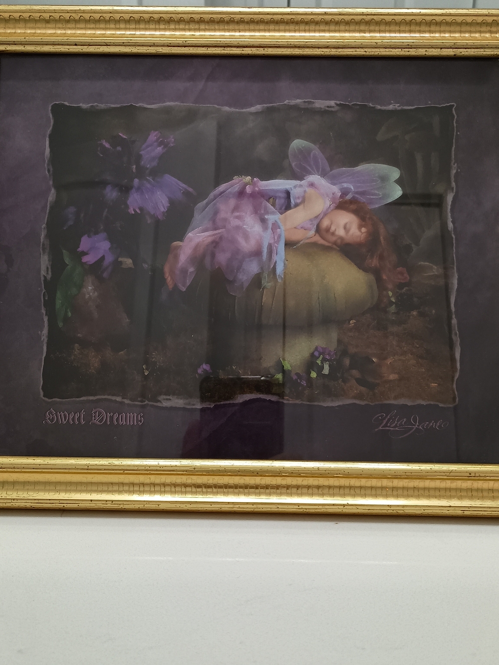Vintage 'Sweet Dreams' Fairy Art Print By Lisa Jane * Framed * Cottagecore *